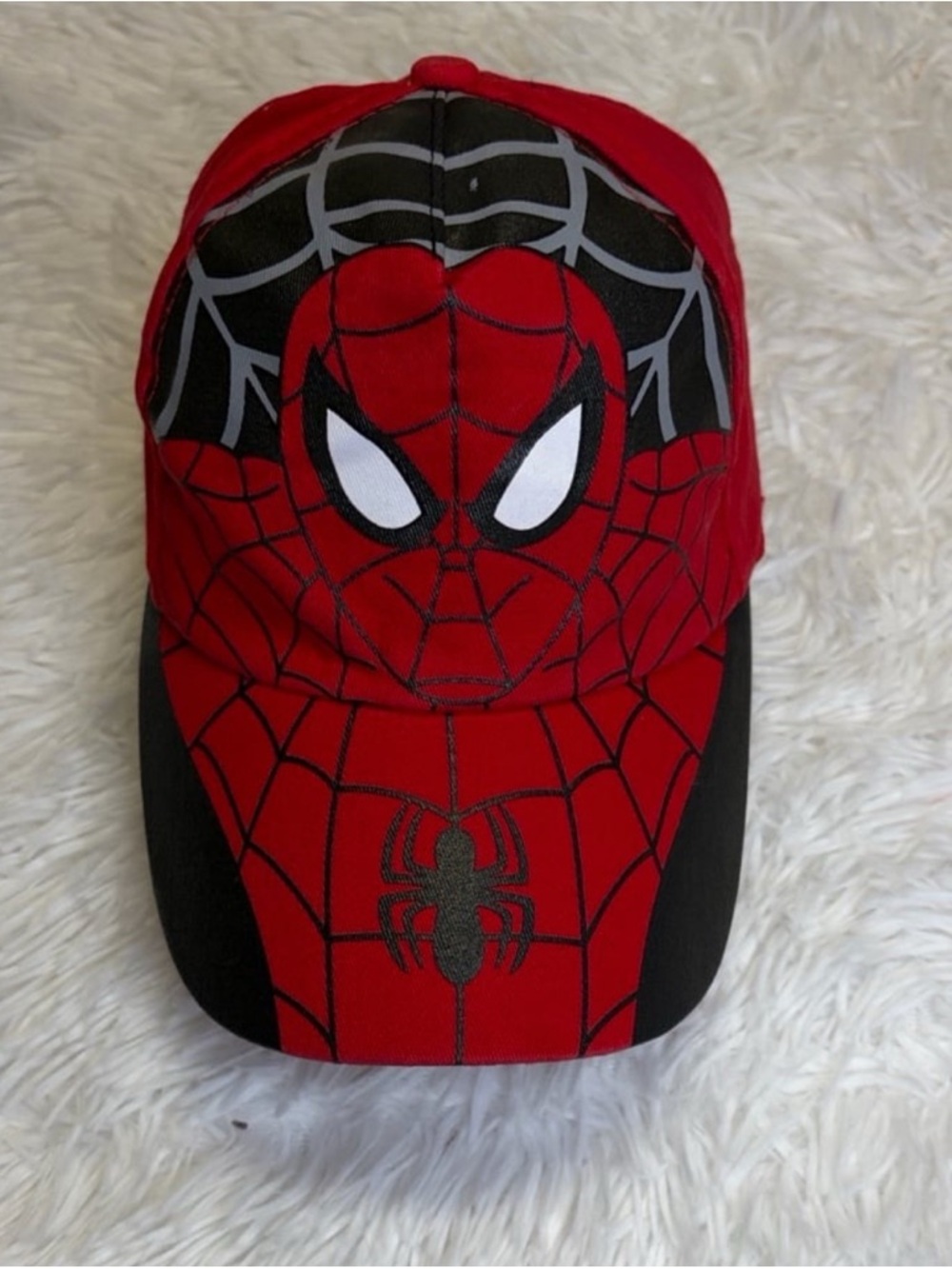 Kids Red Spider Web Baseball Cap - Spiderman Inspired